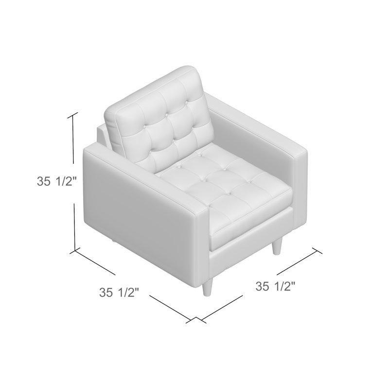 Siyah Kauçuk Ağacı Ayaklı Masif Ahşap Kapitoneli Tekli Koltuk - 204158