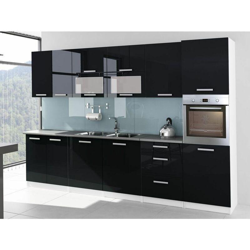 Siyah Lake Fırın Kolonlu Ocak Boşluklu Mutfak Modeli - 320 cm - 186185