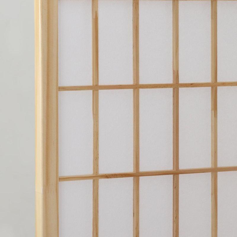 Siyah Masif Ahşap 4 Panelli Katlanır Shoji Tarzı Paravan - 181x181 cm - 184563