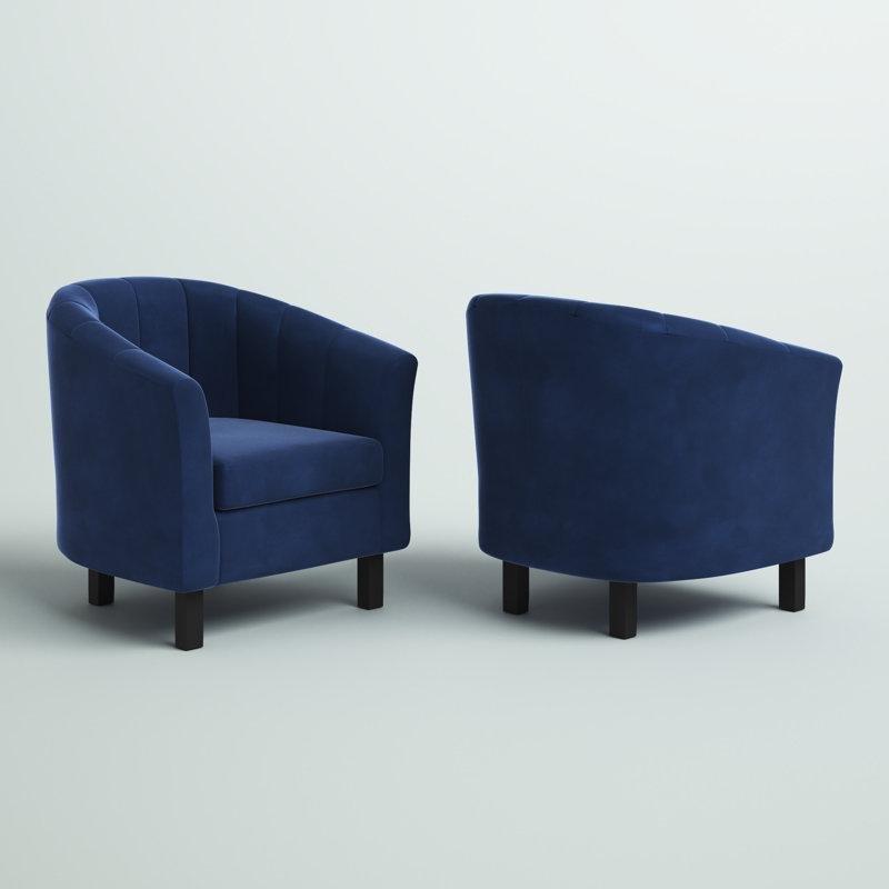 Siyah Masif Ahşap Ayaklı Kadife Dikey Dikişli Fıçı Tasarım 2li Tekli Koltuk Seti - 203808