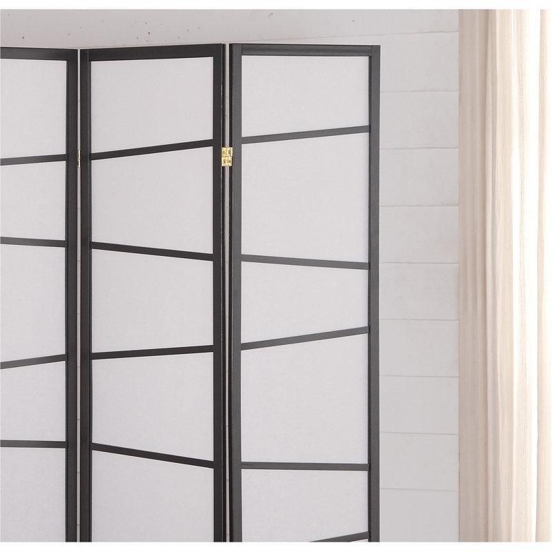 Siyah Masif Çam Ahşap 3 Panelli Katlanır Paravan - 130x181 cm - 184384