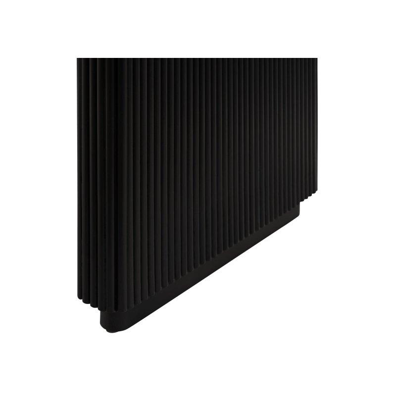Siyah Masif Mango Ahşap Oval Yivli Ayaklı Bohem Yemek Masası - 180x90 cm - 236217