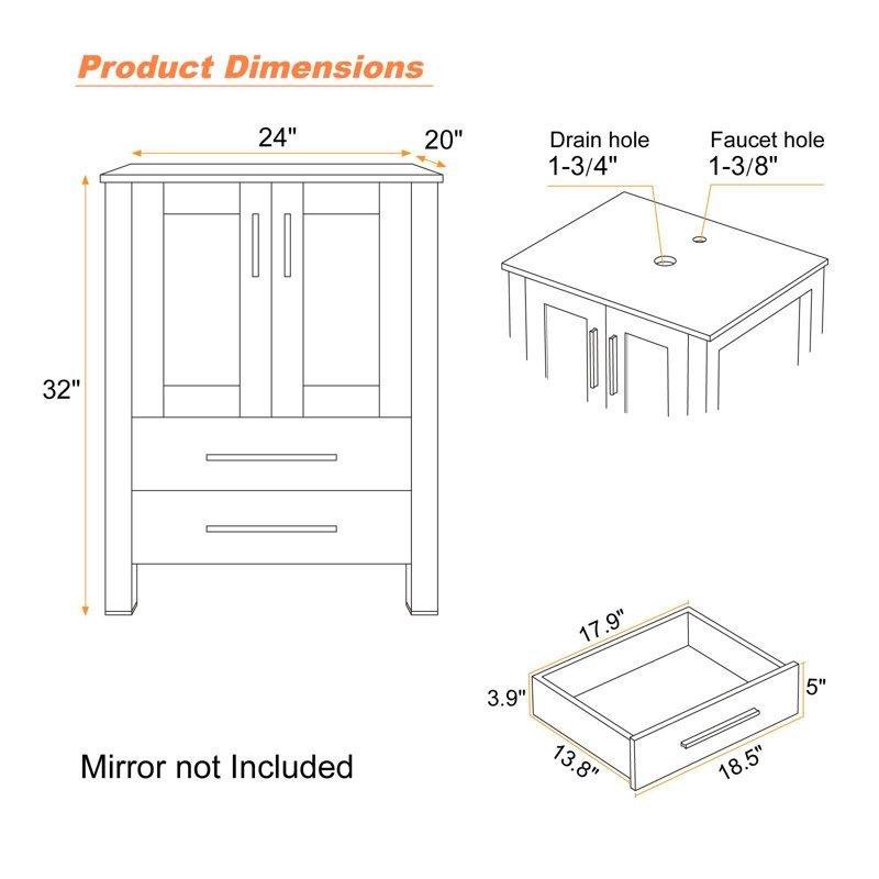 Siyah MDF Ayaklı Çekmeceli Banyo Lavabo Dolabı ve Mavi Cam Çanak Lavabo Seti - 61 cm - 198422