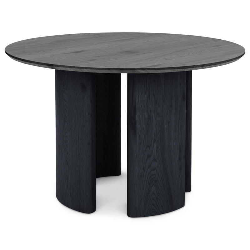 Siyah MDF İsviçre Kenarlı Yuvarlak Bohem Yemek Masası - 120 cm - 236177
