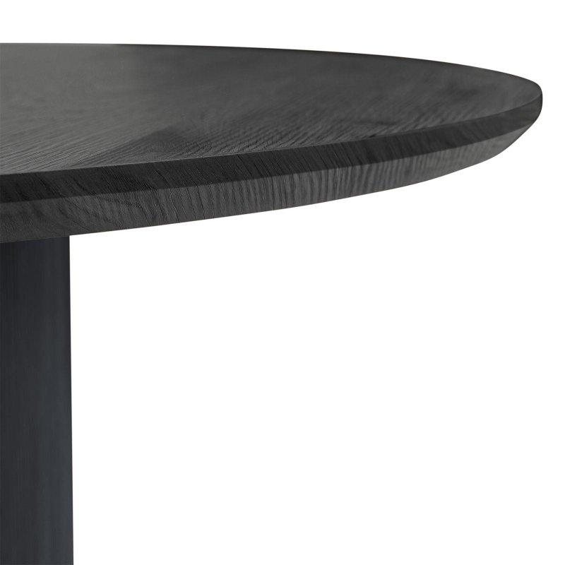 Siyah MDF İsviçre Kenarlı Yuvarlak Bohem Yemek Masası - 120 cm - 236177