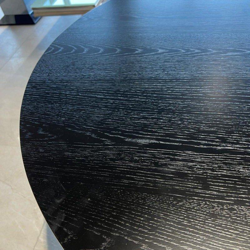Siyah MDF Oval Sütun Ayaklı Bohem Yemek Masası - 200x100 cm - 235967