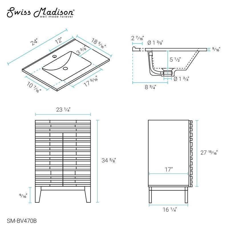Siyah MDF Yavaş Kapanır Kapaklı Ayaklı Banyo Lavabo Dolabı - 61 cm - 201484