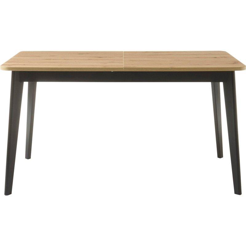 Siyah Meşe Ahşap Açılabilir Bohem Yemek Masası - 140-180x80 cm - 235588