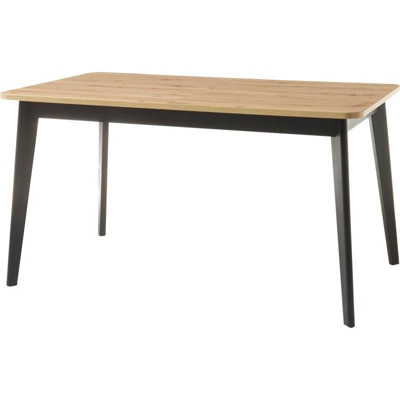 Siyah Meşe Ahşap Açılabilir Bohem Yemek Masası - 140-180x80 cm - 235588