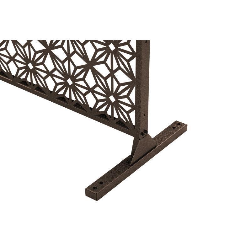 Siyah Metal 3 Panelli Katlanır Ayaklı Dekoratif Bahçe Paravanı - 113x184 cm - 172843