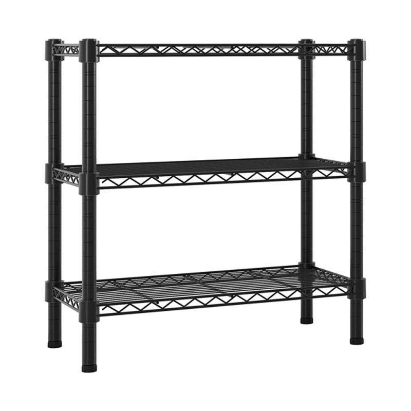 Siyah Metal 3 Raflı Ayarlanabilir Ayaklı Çok Amaçlı Mutfak Rafı - 60x35x85 cm - 164086