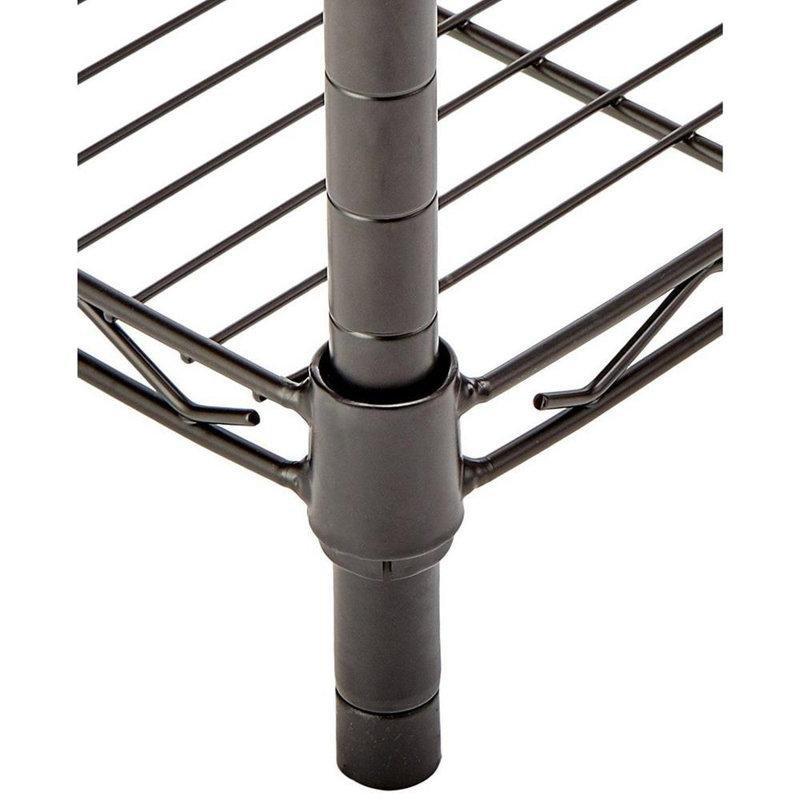 Siyah Metal 3 Raflı Ayarlanabilir Ayaklı Çok Amaçlı Mutfak Rafı - 60x35x85 cm - 164086