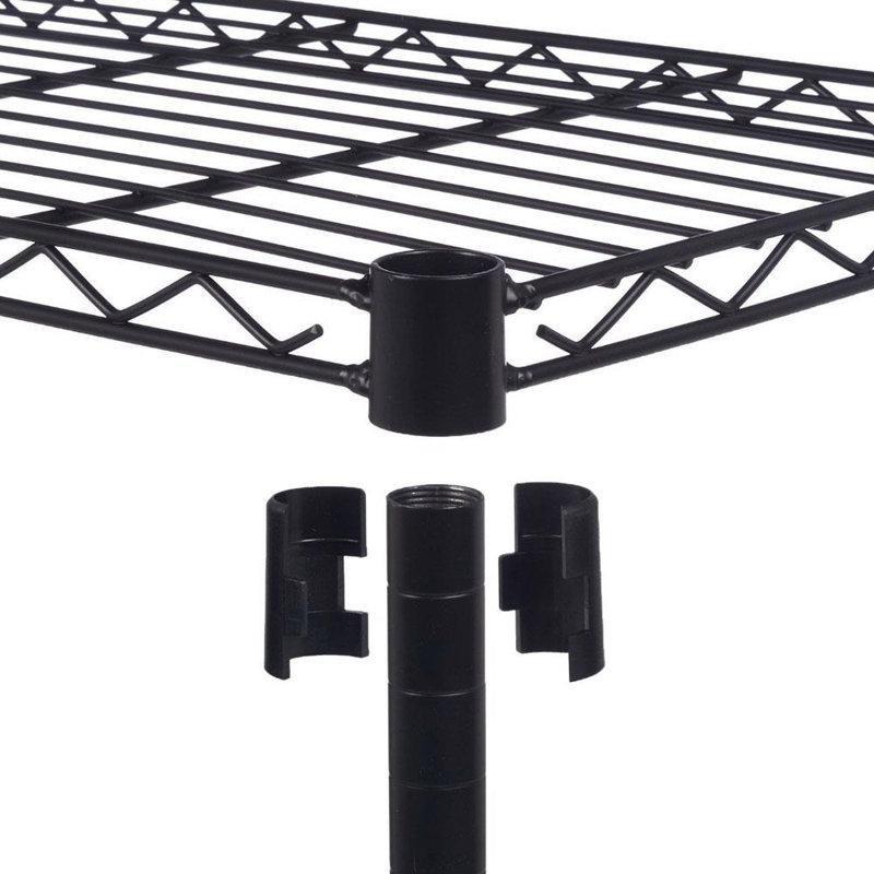 Siyah Metal 5 Katlı Ayaklı Tel Mutfak Rafı - 180x90 cm - 164089