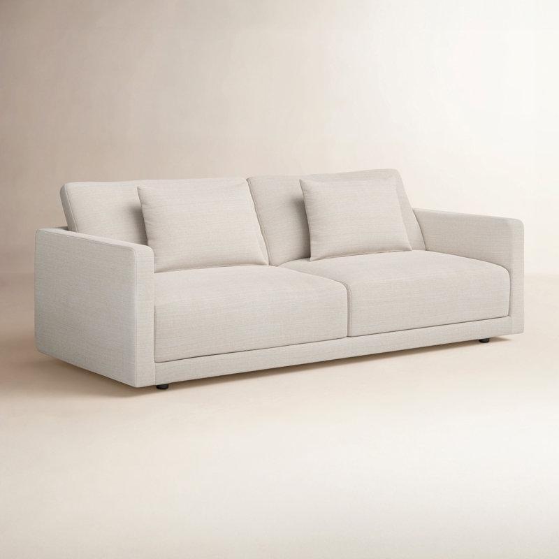 Siyah Metal Ayaklı Kadife Kare Kolçaklı Masif Ahşap Koltuk - 214 cm - 195929