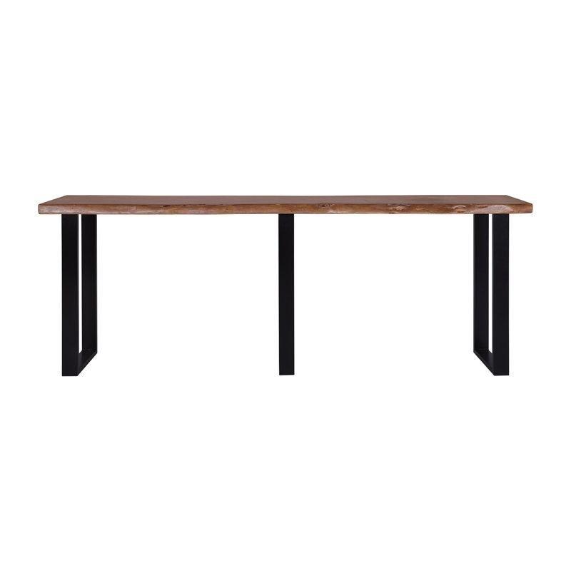 Siyah Metal Ayaklı Masif Akasya Ağacı Kütük Tasarım Koltuk Arkası Dresuar - 229 cm - 218292