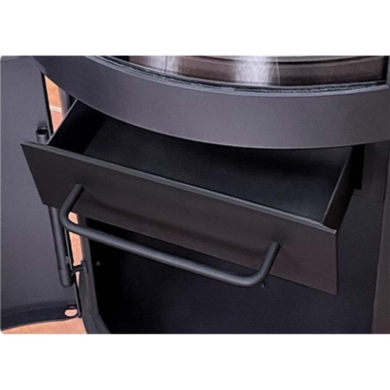 Siyah Metal Camlı Odunlu Şömine Soba - 111x60x46 cm - 189328