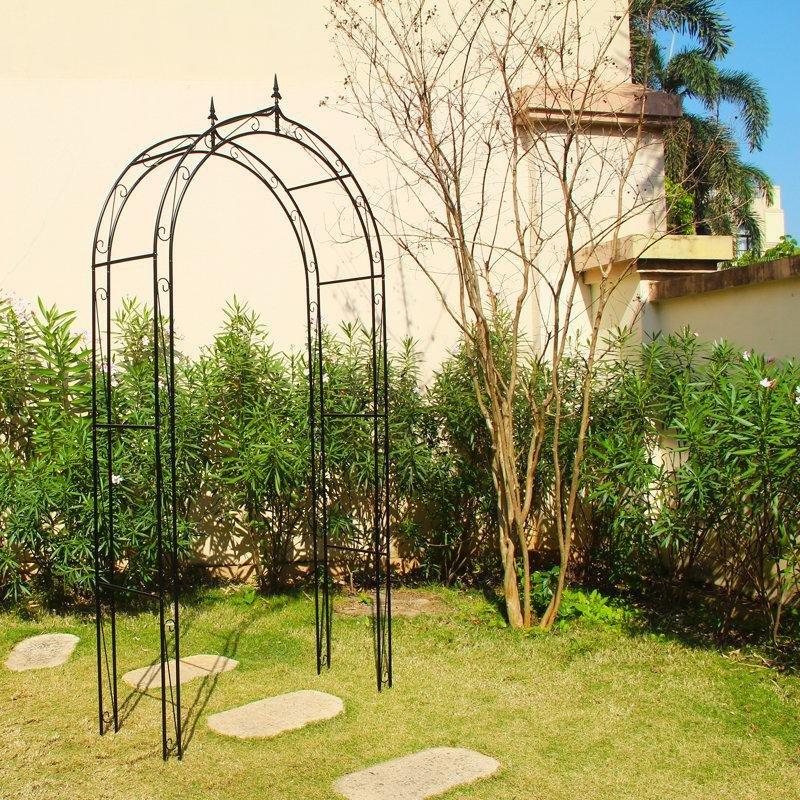 Siyah Metal Çift Katmanlı Toz Boyalı Bahçe Kemeri - 250x119 cm - 178828