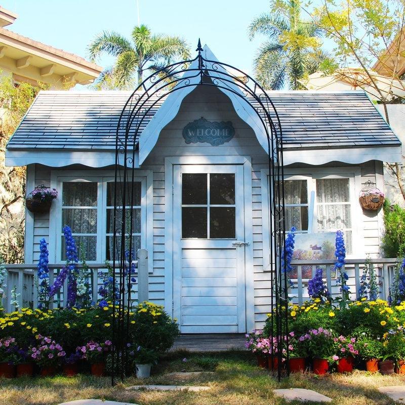 Siyah Metal Çift Katmanlı Toz Boyalı Bahçe Kemeri - 250x119 cm - 178828