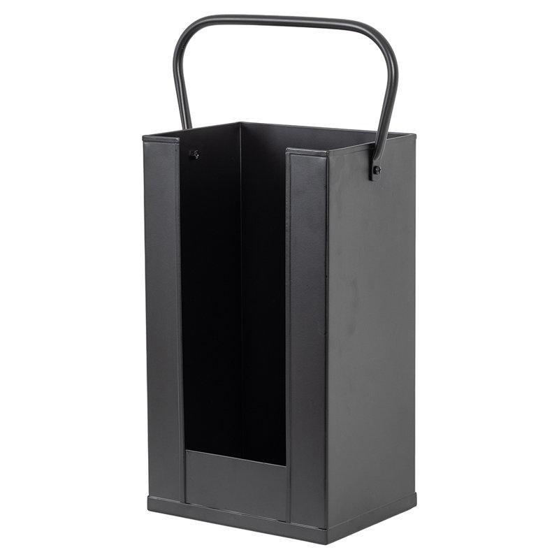 Siyah Metal Dekoratif Şömine Odunluk - 25x42x19 cm - 189569