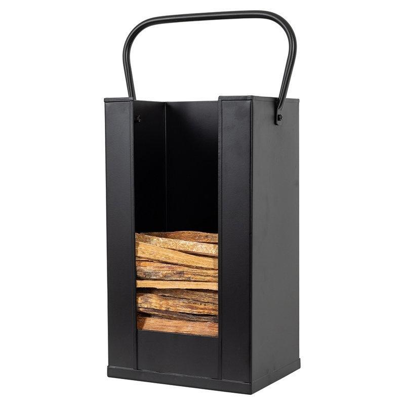 Siyah Metal Dekoratif Şömine Odunluk - 25x42x19 cm - 189569