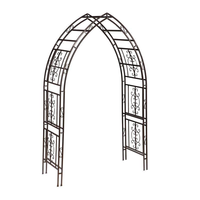 Siyah Metal Ferforje Sivri Uçlu Bahçe Kemeri - 237x135 cm - 178892