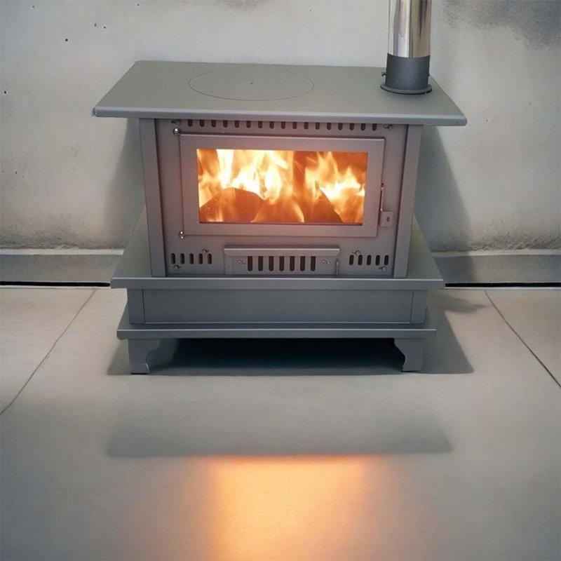 Siyah Metal Fırınlı Hava Perdeli Şömine Soba - 82x47x74 cm - 189149