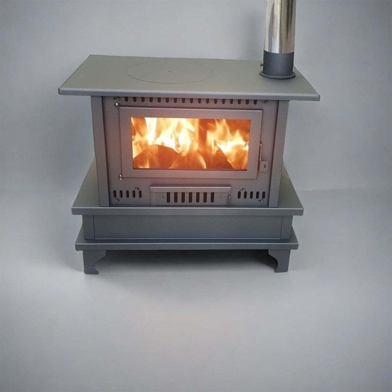 Siyah Metal Fırınlı Hava Perdeli Şömine Soba - 82x47x74 cm - 189149