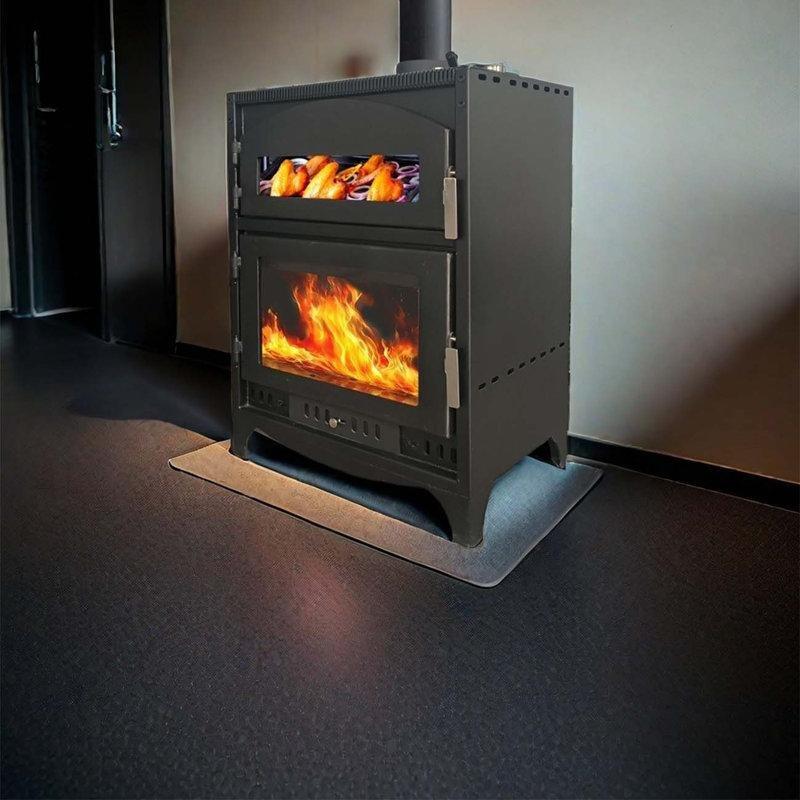 Siyah Metal Fırınlı Odunlu Şömine Soba - 75x50 cm - 189134