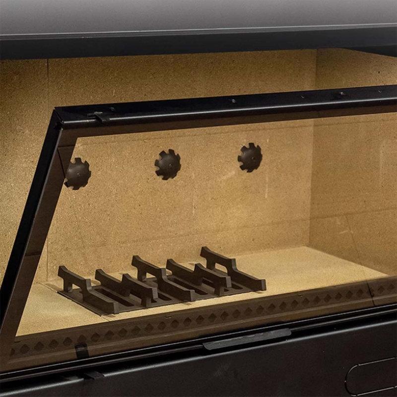 Siyah Metal Geniş Ekranlı Odunlu Şömine Soba - 120 cm - 189377