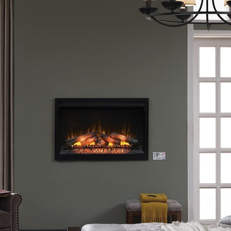 Siyah Metal Gömme Tip Isıtıcılı Uzaktan Kumandalı Elektrikli Şömine - 92 cm - 184026