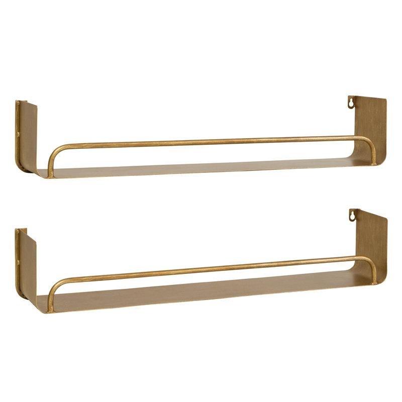 Siyah Metal İkili Set Konsol Tipi Duvar Rafı - 72 cm - 180381