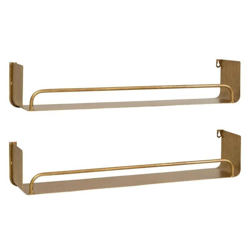 Siyah Metal İkili Set Konsol Tipi Duvar Rafı - 72 cm - 180381