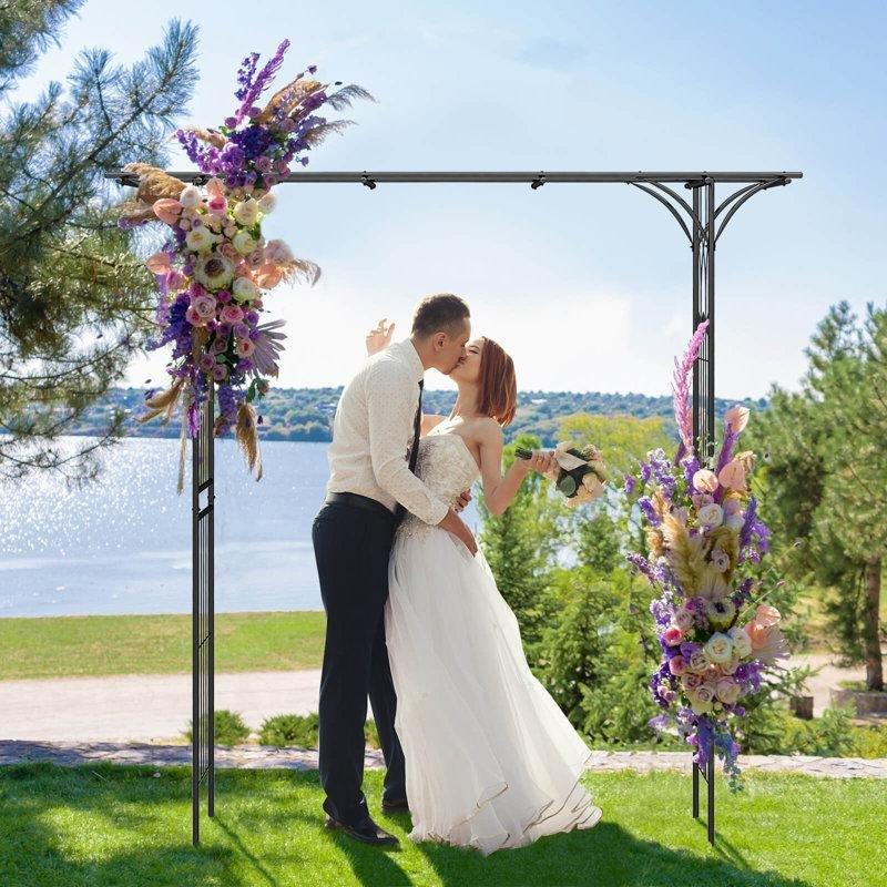 Siyah Metal Kapılı Bahçe Kemeri - 206x206 cm - 179949