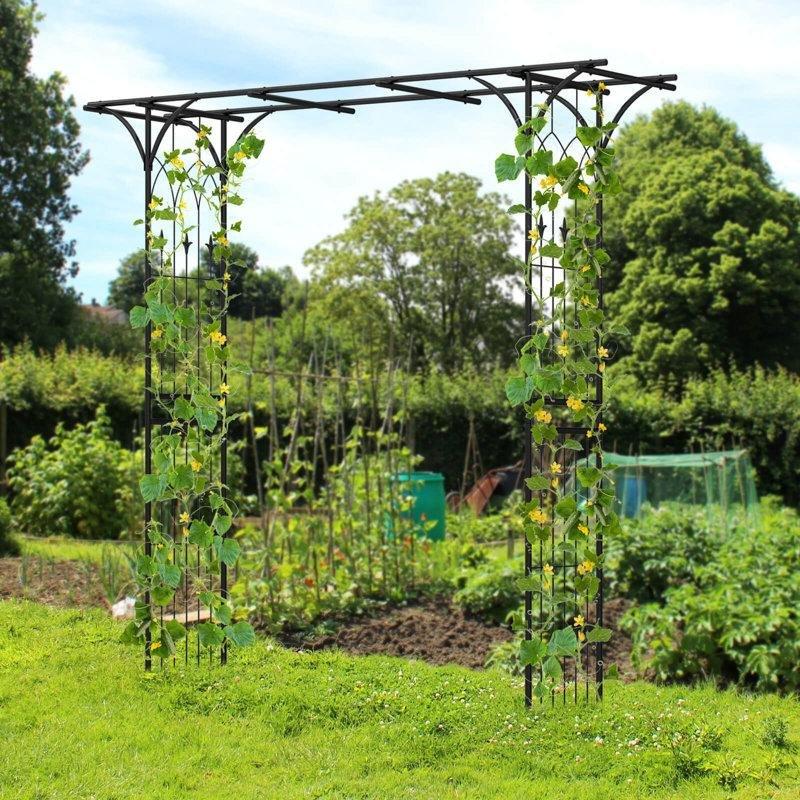 Siyah Metal Kapılı Bahçe Kemeri - 206x206 cm - 179949