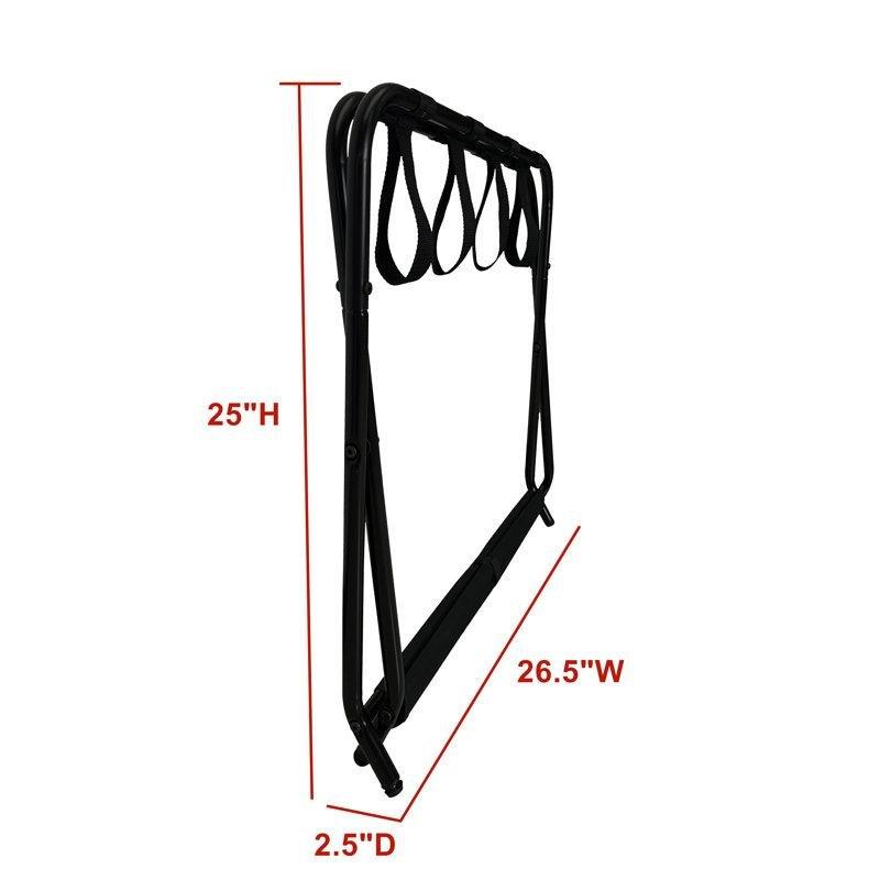 Siyah Metal Katlanabilir Raflı Valiz Sehpası - 68x39 cm - 187271
