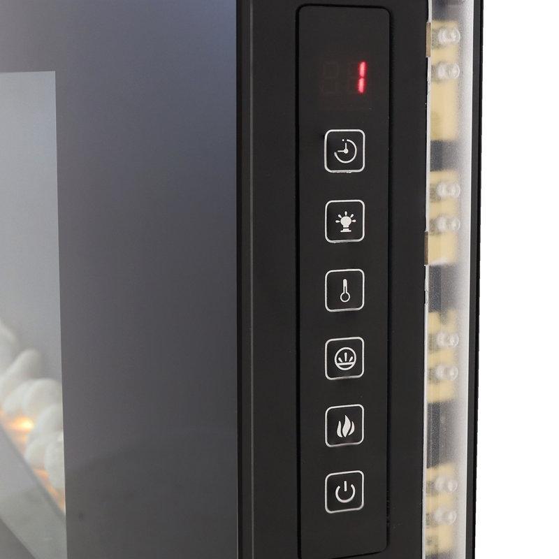 Siyah Metal Kavisli Uzaktan Kumandalı Elektrikli Şömine - 91 cm - 184277