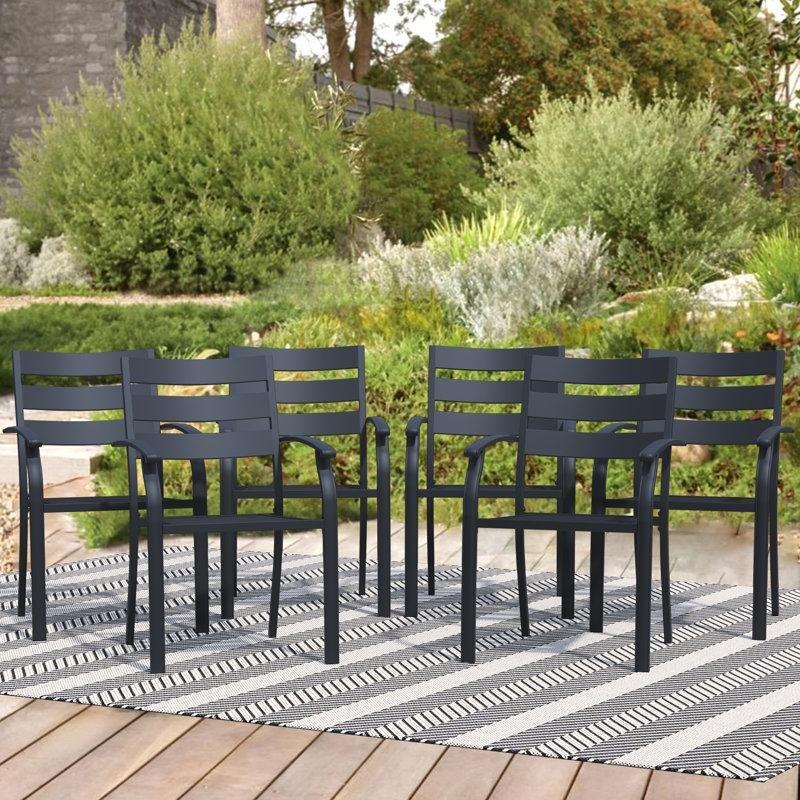 Siyah Metal Kollu İstiflenebilir Bahçe Sandalyesi - 173696
