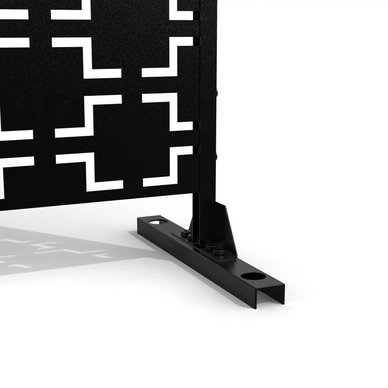 Siyah Metal Lazer Kesim Dekoratif Desenli 2li Set Bahçe Paravanı - 190x120 cm - 173122