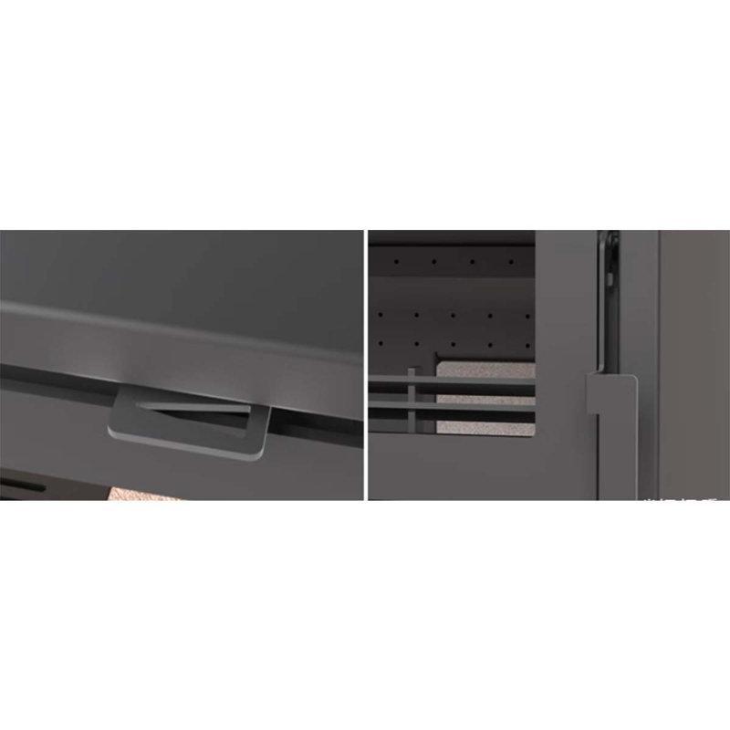 Siyah Metal Raflı Şömine Soba - 75x46x90 cm - 189211