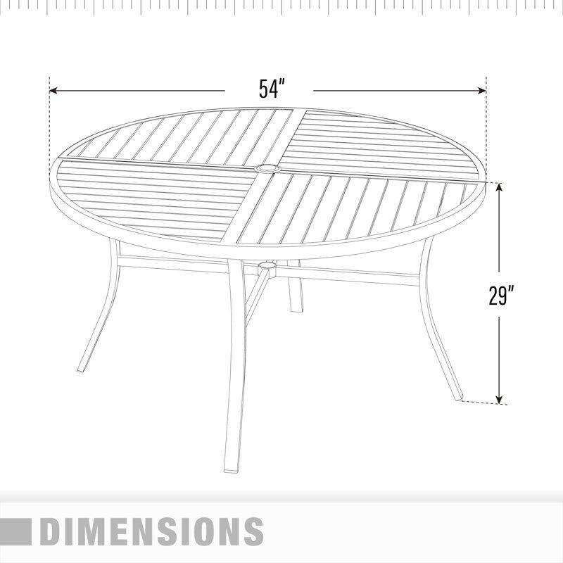 Siyah Metal Şemsiye Delikli 6 Kişilik Bahçe Masa Takımı - 138 cm - 216604