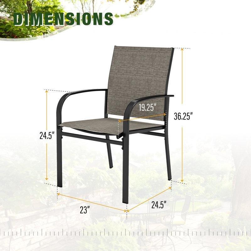 Siyah Metal Şemsiye Delikli Dikdörtgen 6 Kişilik Bahçe Masa Takımı - 153x89 cm - 214705