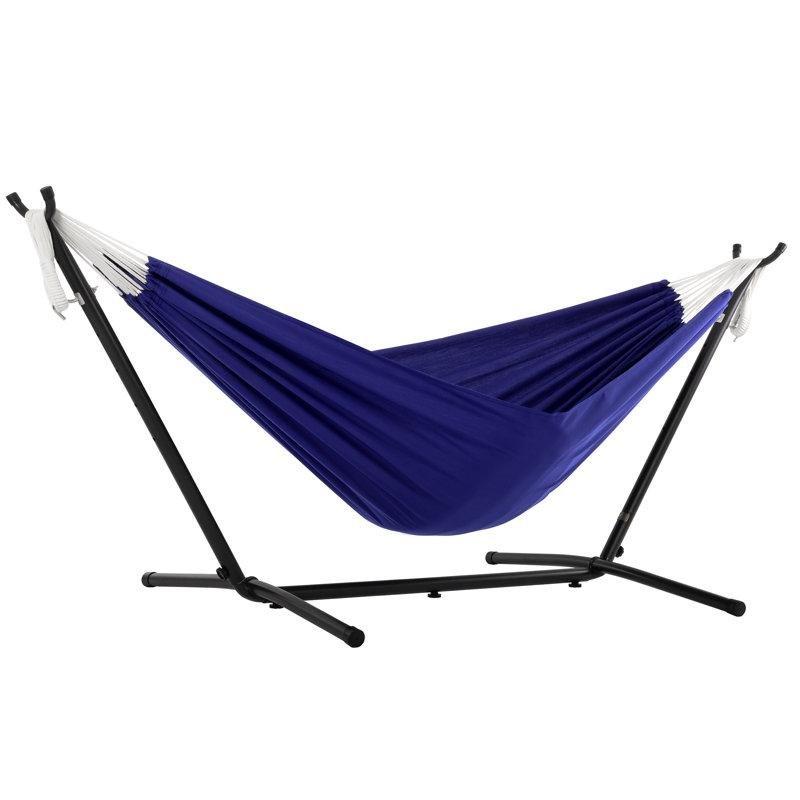 Siyah Metal Standlı Polyester Çift Kişilik Taşıma Çantalı Ayaklı Hamak - 279 cm - 180013
