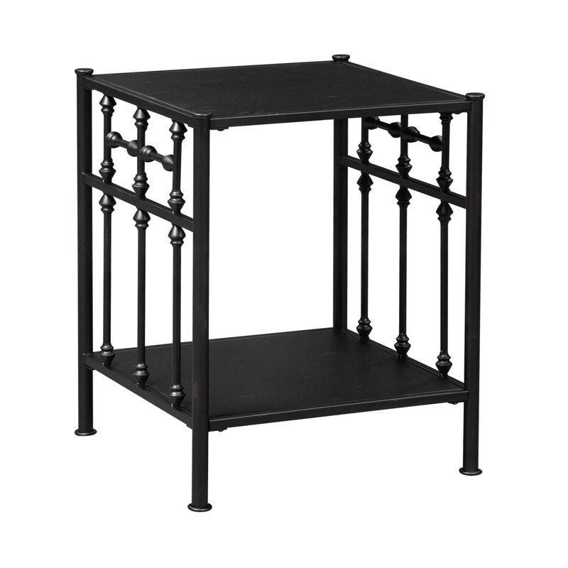 Siyah Metal Tornalı Raflı Komodin - 51x51 cm - 223923