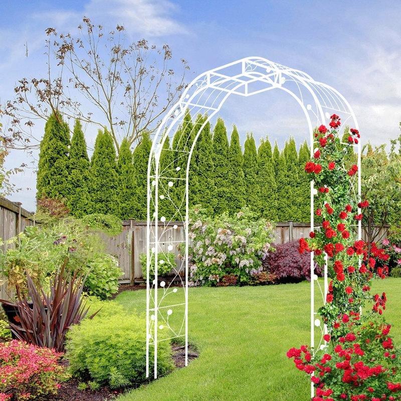 Siyah Metal Toz Boyalı Sarmaşık Uyumlu Bahçe Kemeri - 251x189 cm - 178769