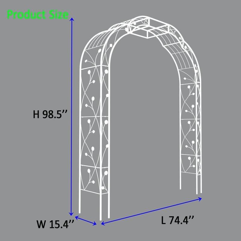 Siyah Metal Toz Boyalı Sarmaşık Uyumlu Bahçe Kemeri - 251x189 cm - 178769