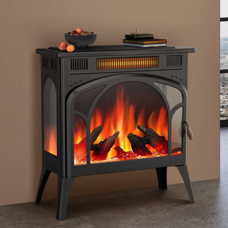 Siyah Metal Uzaktan Kumandalı Kızılötesi Elektrikli Şömine - 60 cm - 183902