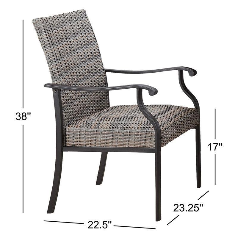 Siyah Metal ve Gri Hasır Kollu 2li Set Bahçe Sandalyesi - 173923