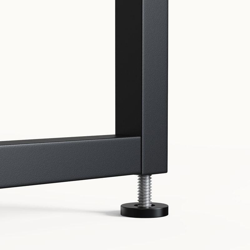 Siyah Metal ve MDF 2 Banklı Dikdörtgen Yemek Masası Takımı - 122x77 cm - 171909
