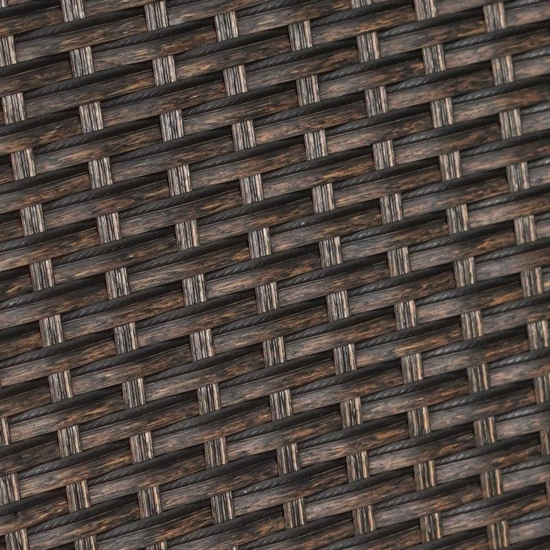 Siyah Metal ve Rattan Minderli Şemsiye Delikli Yuvarlak 4 Kişilik Bahçe Masa Takımı - 214502
