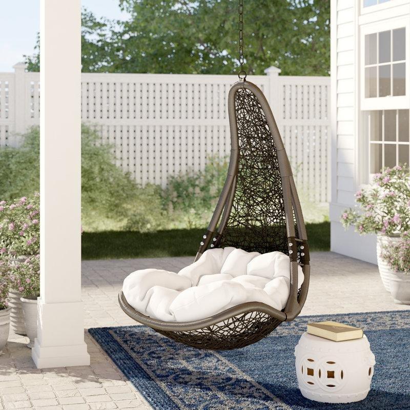 Siyah Moka Sentetik Rattan Tek Kişilik Standsız Askılı Yumurta Balkon Salıncağı - 174053